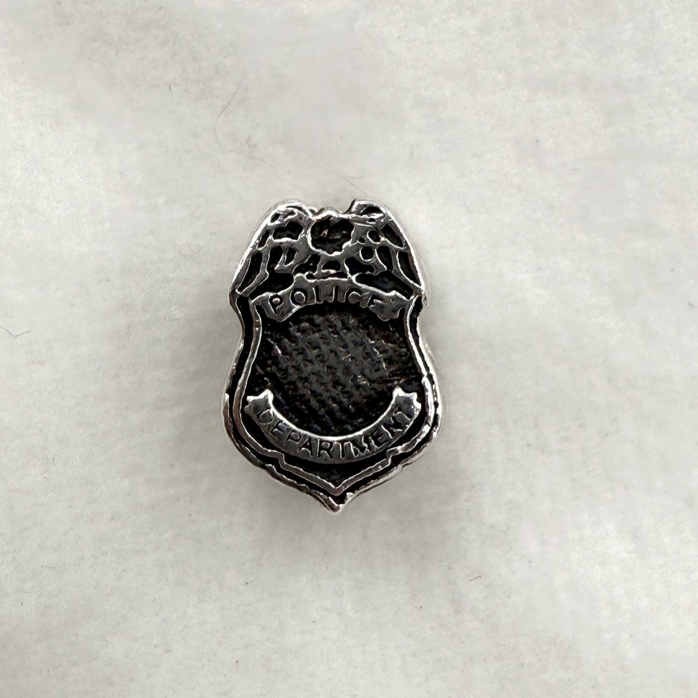 Police Department Officer Charm For Bracelet .925 Sterling Silver Made In Italy